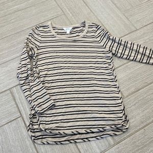 Market and spruce curved hem French terry knit top